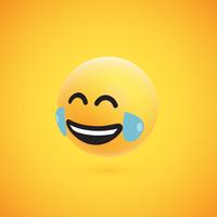 Lindo emoticon 3D amarelo alta detalhado para web, ilustração vetorial vetor