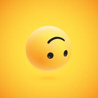 Lindo emoticon 3D amarelo alta detalhado para web, ilustração vetorial vetor