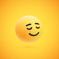 Lindo emoticon 3D amarelo alta detalhado para web, ilustração vetorial vetor