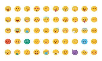conjunto de ícones de conjuntos de rostos de emojis