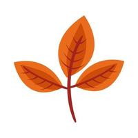 ícone de estilo plano autum ovate leafs vetor