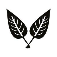 ícone de estilo de silhueta autum ovate leafs vetor