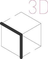 3d objeto criativo ícone Projeto vetor