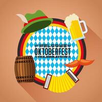 ilustração de celebração da oktoberfest, design do festival de cerveja vetor