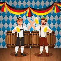 ilustração de celebração da oktoberfest, design do festival de cerveja vetor