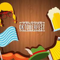 ilustração de celebração da oktoberfest, design do festival de cerveja vetor