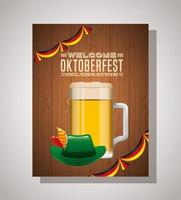 ilustração de celebração da oktoberfest, design do festival de cerveja vetor