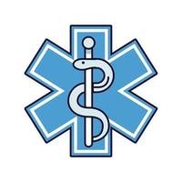 símbolo médico do caduceu no ícone de saúde cruzada vetor