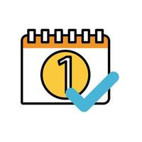 ícone de estilo de preenchimento de lembrete de calendário vetor