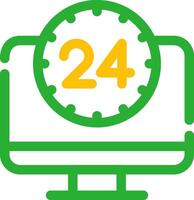 24 7 monitoramento criativo ícone Projeto vetor