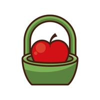 maçã fruta fresca na cesta vetor