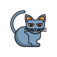 ícone de animal mascote de gato de halloween vetor