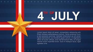 4 de julho, plano de fundo para o dia da independência dos Estados Unidos da América com o mapa dos EUA e o padrão da bandeira americana. ilustração vetorial. vetor