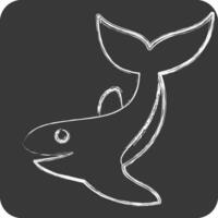 ícone baleia. relacionado para mergulho símbolo. giz estilo. simples Projeto ilustração vetor