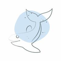 ícone baleia. relacionado para mergulho símbolo. cor local estilo. simples Projeto ilustração vetor