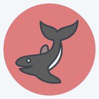 ícone baleia. relacionado para mergulho símbolo. cor companheiro estilo. simples Projeto ilustração vetor