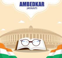 dr bhimrao ramji Ambedkar com constituição do Índia para Ambedkar Jayanti em 14 abril vetor