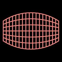 néon retângulo dentro projeção rede xadrez vermelho cor vetor ilustração imagem plano estilo