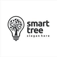 inteligente árvore imaginação logotipo Projeto isolado em branco fundo. vetor