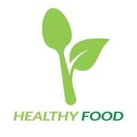 modelo de logotipo de comida saudável. design de logotipo de alimentos orgânicos da natureza. vetor