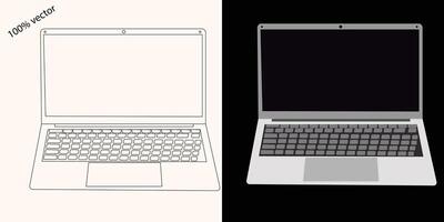 vetor e linha arte para laptops