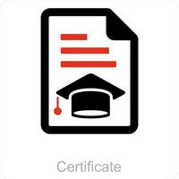 certificado e documento ícone conceito vetor
