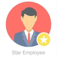 Estrela empregado e melhor empregado ícone conceito vetor