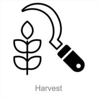 colheita e trigo ícone conceito vetor