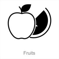 frutas e maçã ícone conceito vetor
