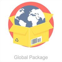 global pacote e global ícone conceito vetor