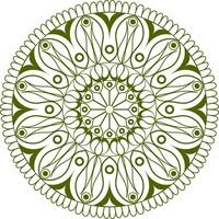 uma circular floral mandala Projeto com verde cor. vetor