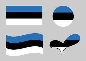 bandeira do Estônia. Estônia bandeira dentro coração forma. Estônia bandeira dentro círculo forma. vetor