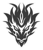 Dragão cabeça logotipo silhueta vetor