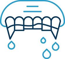 dentes linha azul dois cor ícone vetor