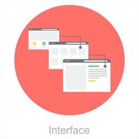 interface e local na rede Internet ícone conceito vetor
