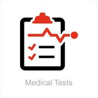 médico testes e lista de controle ícone conceito vetor