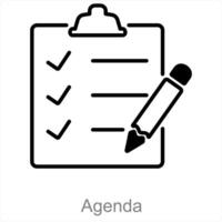 agenda e plano ícone conceito vetor
