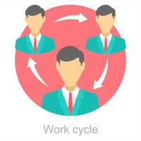 trabalhos ciclo e o negócio ícone conceito vetor