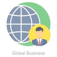 global o negócio e o negócio ícone conceito vetor