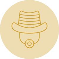 chapéu linha amarelo círculo ícone vetor