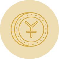 yuan linha amarelo círculo ícone vetor
