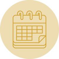 calendário linha amarelo círculo ícone vetor