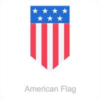 americano bandeira e americano ícone conceito vetor