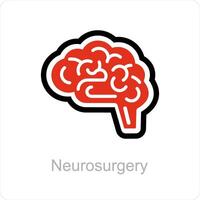 neurocirurgia e cérebro ícone conceito vetor