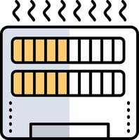 aquecedor preenchidas metade cortar ícone vetor