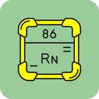 radônio preenchidas amarelo ícone vetor