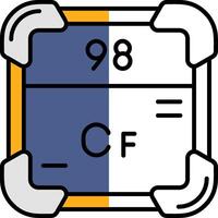 californium preenchidas metade cortar ícone vetor