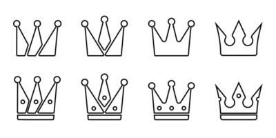 conjunto de ícones de coroa vetor