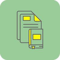 ebook preenchidas amarelo ícone vetor