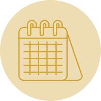 calendário linha amarelo círculo ícone vetor